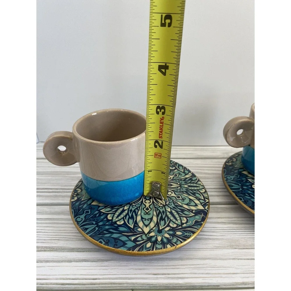 Seyda & Asli Espresso Cup and Saucer. Set‎ of 2.